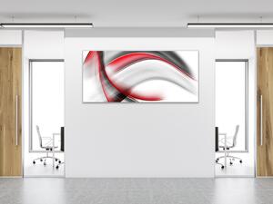 Obraz skleněný abstrakt červeno černá vlna - 40 x 60 cm