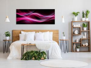Obraz skleněný abstrakt fialova vlna na černém pozadí - 40 x 60 cm