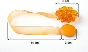 SADA 2KS DEKORAČNÍ SPONA NA ZÁVĚS 24 S MAGNETEM ORANŽOVÁ