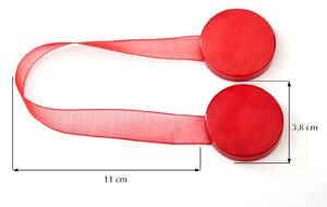 DEKORAČNÍ SPONA NA ZÁVĚS 4 S MAGNETEM ČERVENÁ