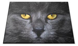 Skleněné prkénko obličej černá kočka - 30x20cm