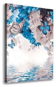 Vertikální Foto obraz na plátně Květiny a motýli ocv-85449267