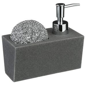 Dávkovač saponátu Stone, šedá/s chromovými prvky, 170ml