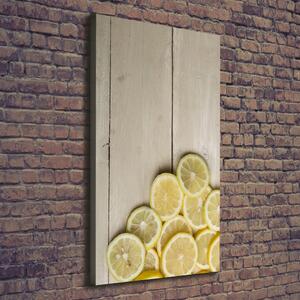 Vertikální Foto obraz na plátně Citrony na dřevě ocv-86429623