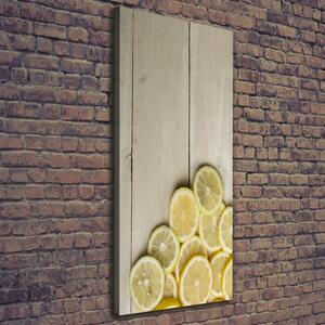Vertikální Foto obraz na plátně Citrony na dřevě ocv-86429623