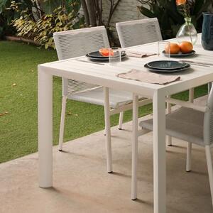 Bílý kovový zahradní jídelní stůl Kave Home Culip 220 x 100 cm