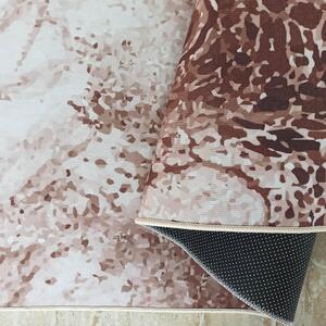 Makro Abra Moderní kusový koberec protiskluzový Horeca-New 111 Abstraktní hnědý Rozměr: 80x150 cm