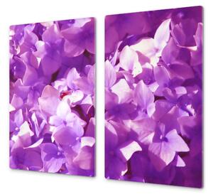 Ochranná deska květy fialový šeřík - 52x60cm / S lepením na zeď