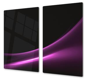 Ochranná deska černo fialový abstrakt vlna - 50x70cm / S lepením na zeď