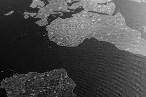 Obraz noční černobílá mapa světa