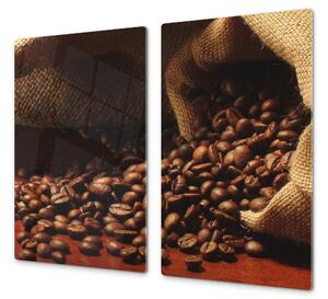 Ochranná deska rozsypaná káva z pytle - 52x60cm / S lepením na zeď