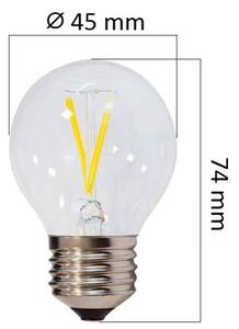 Retro LED žárovka E27 4W 400lm G45, studená, filament, ekvivalent 32W DOPRODEJ