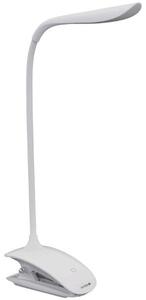 Nabíjecí stmívatelná LED stolní lampička s klipem, 1,5W 120lm studené světlo, bílá