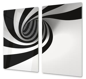 Ochranná deska černo bílý abstrakt tunel - 52x60cm / S lepením na zeď