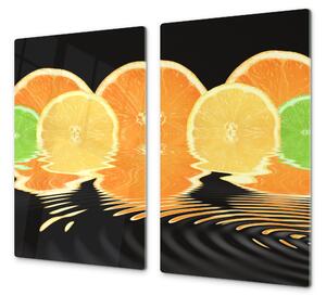 Ochranná deska ovoce pomeranč, citron, limeta - 52x60cm / S lepením na zeď