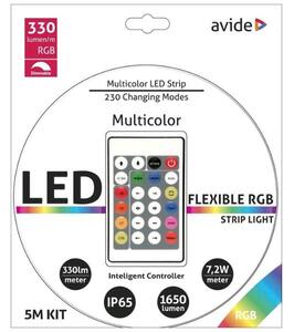Set: profi voděodolný LED pásek 7,2W/m, RGB, délka 5m s pokročilým ovládáním a zdrojem