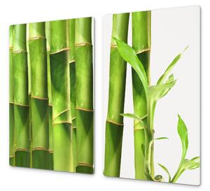 Ochranná deska bambus s listy bílé pozadí - 50x70cm / Bez lepení na zeď