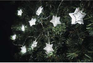 LED vánoční řetěz hvězdy 0,6W teplé světlo, 1,35m, časovač, na baterie