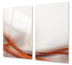 Ochranná deska abstrakt oranžová vlna - 52x60cm / S lepením na zeď