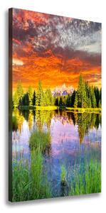 Vertikální Foto obraz na plátně Jezero v lese ocv-89317009