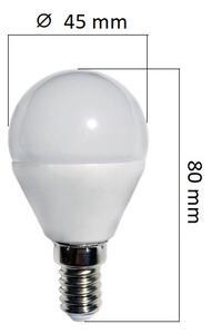 Stmívatelná LED žárovka E14 6W 480lm G45, studená, ekvivalent 32W DOPRODEJ