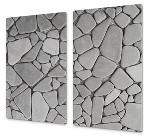 Ochranná deska šedé kamení - 52x60cm / S lepením na zeď