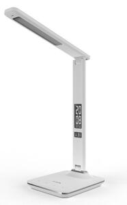 Kožená stmívatelná LED stolní lampa s displejem 6W 350lm, měnitelná barva světla, bílá