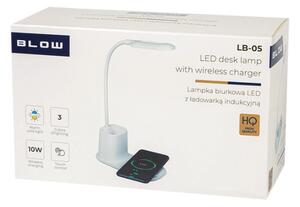 LED stolní lampa s bezdrátovou nabíječkou, měnitelná barva světla, bílá
