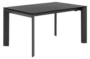 Tmavě šedý keramický rozkládací jídelní stůl Somcasa Lisa 140/200 x 90 cm s černou podnoží