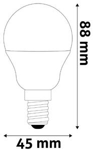 Chytrá LED žárovka E14 4,9W RGB+W, stmívatelná G45 s dálkovým ovládáním, ekv. 40W, 3 roky