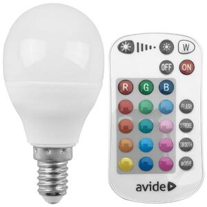 Chytrá LED žárovka E14 4,9W RGB+W, stmívatelná G45 s dálkovým ovládáním, ekv. 40W, 3 roky