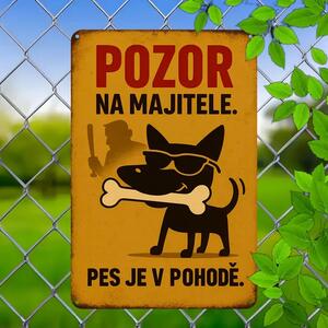 BAF Kovov� cedule Hodn� pes 30 x 20 cm PO�KOZENO - SLEVA