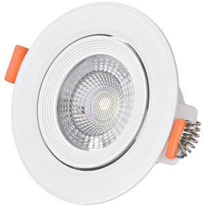 Prémiové výklopné podhledové bodové LED svítidlo 5W 440lm, teplá, kruh, 9cm, 3 roky