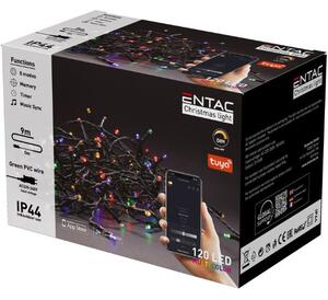 Chytrý LED vánoční řetěz 9m, venkovní, vícebarevný, 120 LED, 3,6W, do zásuvky, TUYA
