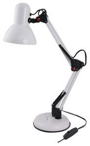 Kloubová stolní lampa na jednu žárovku E27, bílá