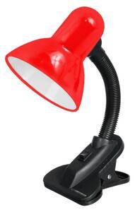 Stolní lampa s klipem na 1 žárovku E27, červená