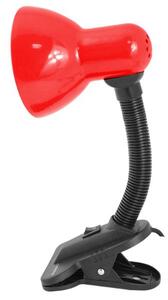 Stolní lampa s klipem na 1 žárovku E27, červená