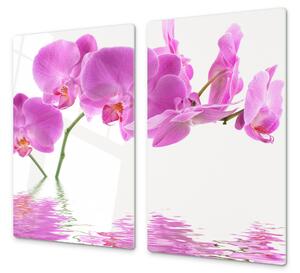 Ochranná deska květy růžová orchidej - 60x80cm / S lepením na zeď