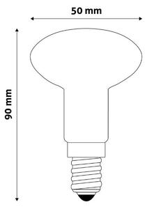 Prémiová retro LED žárovka E14 4W 400lm R50 denní, filament, ekv. 35W, 3 roky