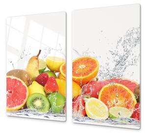 Ochranná deska mix ovoce ve vodě - 52x60cm / S lepením na zeď