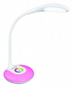 Stmívatelná LED stolní lampička, 3W, studené světlo, s RGB podkresem, bílá