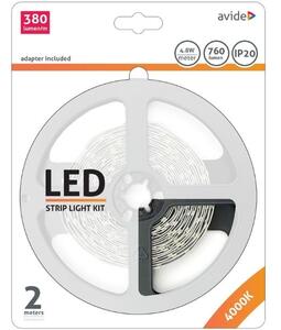 Set: LED pásek 4,8W/m, 380lm/m, denní, délka 2m s napájecím zdrojem