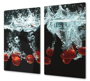 Ochranná deska lesní jahody ve vodě - 52x60cm / S lepením na zeď