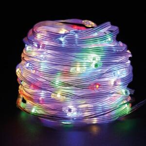 Nano LED vánoční řetěz 20m, venkovní, vícebarevný, 200 LED, 3,6W, do zásuvky, 8 režimů