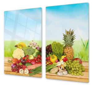 Ochranná deska čerstvé ovoce a zelenina - 52x60cm / S lepením na zeď