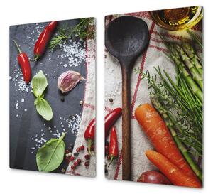 Ochranná deska zelenina, bylinky, vařečka - 50x70cm / S lepením na zeď