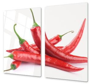 Ochranná deska červené papričky chilli - 60x90cm / S lepením na zeď