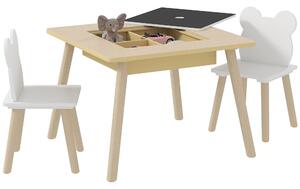 AIYAPLAY dětský stůl se 2 židlemi — dětská sada s úložným prostorem a výklopnou deskou (3–6 let) | Aosom