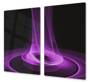 Ochranná deska fialovo-černý abstrakt - 52x60cm / S lepením na zeď