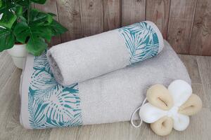 Bambusová osuška Palma šedá+ ručník ZDARMA